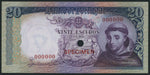 将图片加载到图库查看器，Banco de Portugal, colour trial 20 Escudos, ND (1964), specimen number 158
