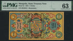 将图片加载到图库查看器，Mongolia, State Treasury, 1 Dollar 1924, P-2r,
