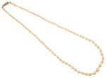 Load image into Gallery viewer, Single Strand Cultured Pearl Necklace with Diamond Set 9K Gold Clasp, 46cm
