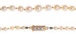 Load image into Gallery viewer, Single Strand Cultured Pearl Necklace with Diamond Set 9K Gold Clasp, 46cm
