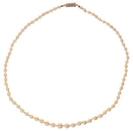 Load image into Gallery viewer, Single Strand Cultured Pearl Necklace with Diamond Set 9K Gold Clasp, 46cm
