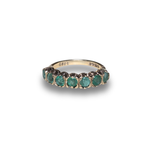 Load image into Gallery viewer, 1979 Seven-Stone Emerald Ring in 9K Gold, Size N
