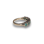 Load image into Gallery viewer, 1979 Seven-Stone Emerald Ring in 9K Gold, Size N
