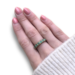 Load image into Gallery viewer, 1979 Seven-Stone Emerald Ring in 9K Gold, Size N
