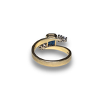 Load image into Gallery viewer, 1980 Sapphire and Diamond Wrap-Around Ring in 18K Gold, Size N
