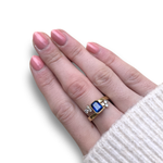 Load image into Gallery viewer, 1980 Sapphire and Diamond Wrap-Around Ring in 18K Gold, Size N
