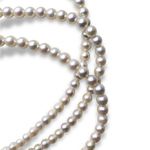Load image into Gallery viewer, Three Strand Cultured Pearl Necklace with Sapphire and Diamond 9K White Gold Clasp, 40cm
