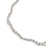 Load image into Gallery viewer, Single Strand Cultured Pearl Necklace with Diamond Set 9K Gold Clasp, 46cm
