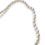 Load image into Gallery viewer, Single Strand Cultured Pearl Necklace with Diamond Set 9K Gold Clasp, 46cm

