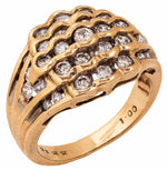 将图片加载到图库查看器，Diamond Cluster Ring in 9K Gold, Size P
