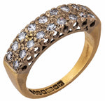 Load image into Gallery viewer, Vintage Two-Row Diamond Ring in 18K Gold, Size M
