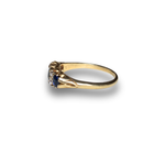 Load image into Gallery viewer, Mid-Century Sapphire and Diamond Ring in 18K Gold, Size Q–R
