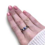 Load image into Gallery viewer, Mid-Century Sapphire and Diamond Ring in 18K Gold, Size Q–R

