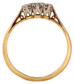 Load image into Gallery viewer, Mid-Century Diamond Three-Stone Ring in 18K Gold with Platinum Prongs, Size O

