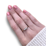 Load image into Gallery viewer, Mid-Century Diamond Three-Stone Ring in 18K Gold with Platinum Prongs, Size Q

