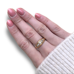 Load image into Gallery viewer, Victorian Diamond Boat Ring in 18K Gold, Antique 1883 Chester, Size O–P
