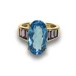 Load image into Gallery viewer, Blue Topaz and Iolite Cocktail Ring in 9K Gold, Size K
