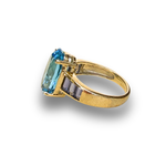 Load image into Gallery viewer, Blue Topaz and Iolite Cocktail Ring in 9K Gold, Size K
