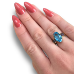 Load image into Gallery viewer, Blue Topaz and Iolite Cocktail Ring in 9K Gold, Size K
