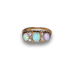 将图片加载到图库查看器，Opal and Diamond Ring in 15–18K Gold, Size K
