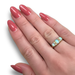 将图片加载到图库查看器，Opal and Diamond Ring in 15–18K Gold, Size K

