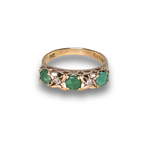 Load image into Gallery viewer, Emerald and Diamond Ring in 9K Gold, Size M
