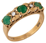 Load image into Gallery viewer, Emerald and Diamond Ring in 9K Gold, Size L 1/2
