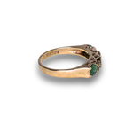 Load image into Gallery viewer, Emerald and Diamond Ring in 9K Gold, Size M
