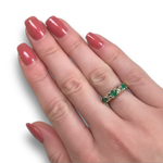 Load image into Gallery viewer, Emerald and Diamond Ring in 9K Gold, Size M

