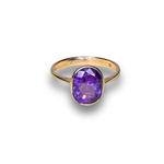 将图片加载到图库查看器，Amethyst Solitaire Ring in 18K Gold, Size K

