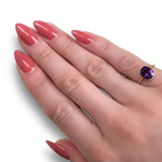 将图片加载到图库查看器，Amethyst Solitaire Ring in 18K Gold, Size K
