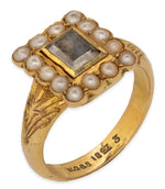 Load image into Gallery viewer, William Griffiths &amp; Sons Hairwork and Pearl Ring, 1921
