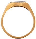 Load image into Gallery viewer, Vintage Onyx Signet Ring in 9K Gold with Diamonds, Size R 1/2

