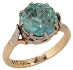 Load image into Gallery viewer, Vintage Blue Zircon Cocktail Ring in 9K Gold, Size N

