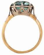 Load image into Gallery viewer, Vintage Blue Zircon Cocktail Ring in 9K Gold, Size N
