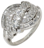 Load image into Gallery viewer, Mid-Century Diamond Cluster Dress Ring in Platinum
