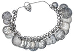 Load image into Gallery viewer, Silver Coin Charm Bracelet
