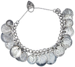 Load image into Gallery viewer, Silver Coin Charm Bracelet
