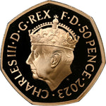 Load image into Gallery viewer, Charles III, Coronation Gold Proof 50p, 2023
