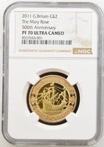 Load image into Gallery viewer, Elizabeth II, Commemorative "500th Anniversary of the Mary Rose" Gold Proof 2-Pounds, 2011
