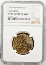将图片加载到图库查看器，Elizabeth II, 'Innovation in Science' Gold Proof 50p, 2022 - Alan Turing

