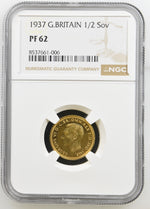 将图片加载到图库查看器，George VI, Proof Half-Sovereign, 1937
