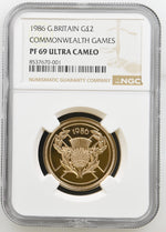 将图片加载到图库查看器，⚽ Elizabeth II, Gold Proof Two-Pounds, 1986 ⚽
