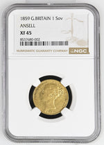 Load image into Gallery viewer, Victoria, 'Ansell' Sovereign, 1859 'Wide Date'
