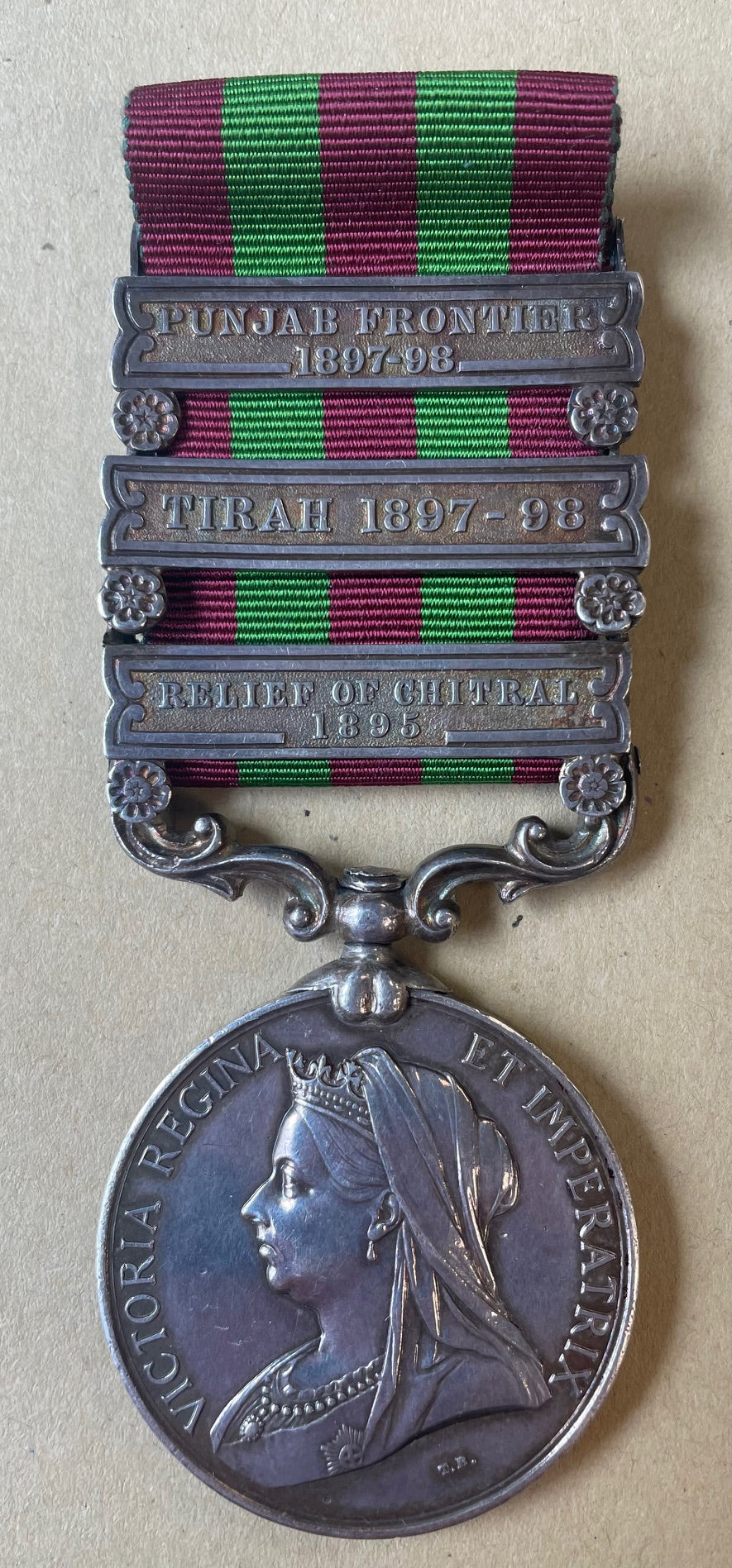 India General Service 1895-1908 3 Clasps (52 Havildr. Kahar Sing Gurung 2nd Bn. 4th Gurkhas)