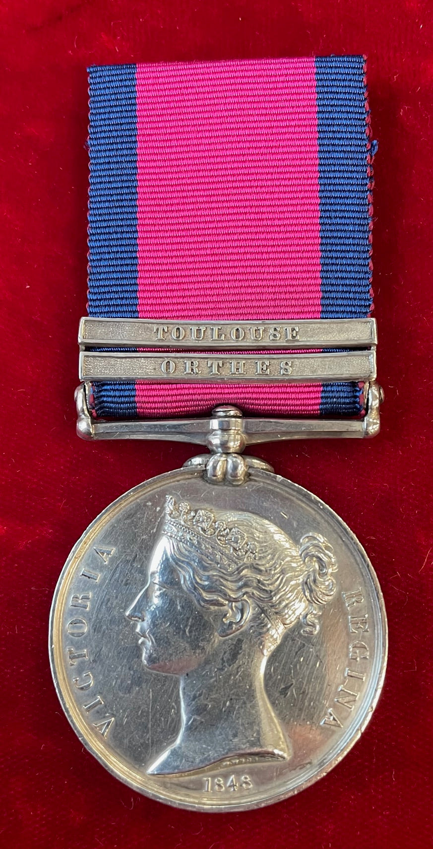 The M.G.S.M. awarded to Private G. Hambleton, 7th Light Dragoons (Hussars), who was wounded in action at the Battle of Orthes