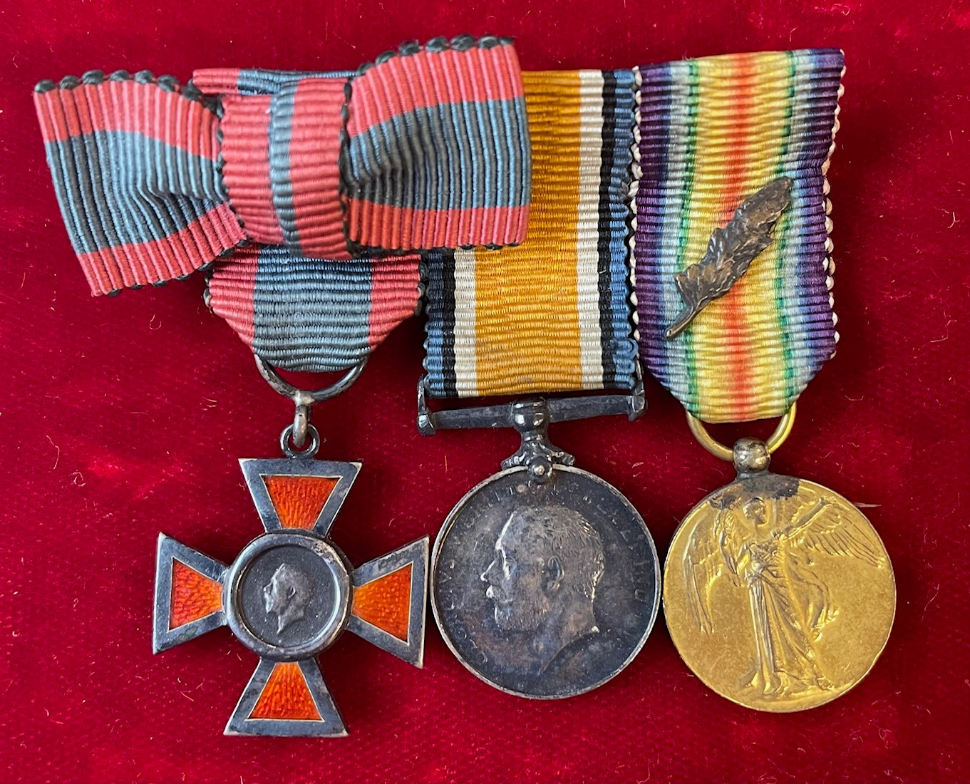 A Great War A.R.R.C. group of three attributed to Miss Hildegard N. Hollings, Voluntary Aid Detachment