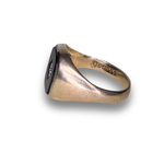 Load image into Gallery viewer, Vintage Onyx Signet Ring in 9K Gold with Diamonds, Size R–S
