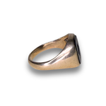 Load image into Gallery viewer, Vintage Onyx Signet Ring in 9K Gold with Diamonds, Size R–S
