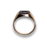Load image into Gallery viewer, Vintage Onyx Signet Ring in 9K Gold with Diamonds, Size R–S
